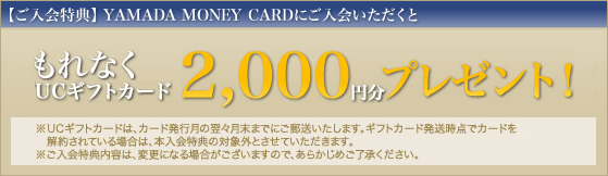 TYAMADA MONEY CARDɂ\݂ƁAȂ}_UCMtgJ[h2,000~v[g܂B